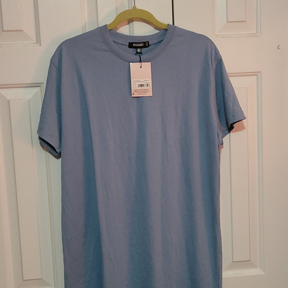Missguided t-shirt dress blue sz 12 NWT